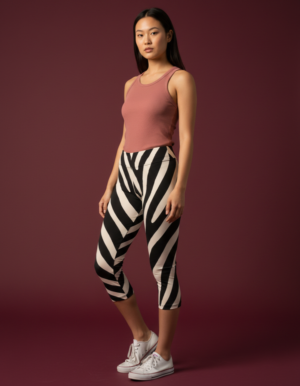 Stripes Capri Leggings Capri Leggings — Dripper