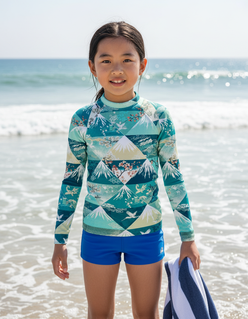 Turquoise Zenith Kids Rash Guard Kids Rash Guard — Dripper