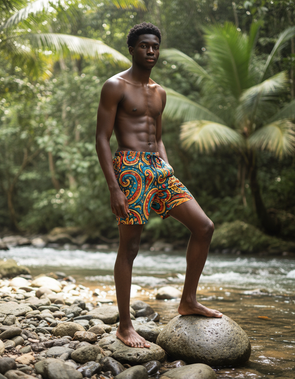 Vivid Dream Kaleidoscope Swim Trunks