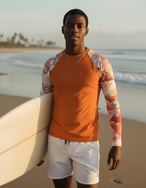 Coral Zenith Rash Guard Men's Rashguard — Dripper