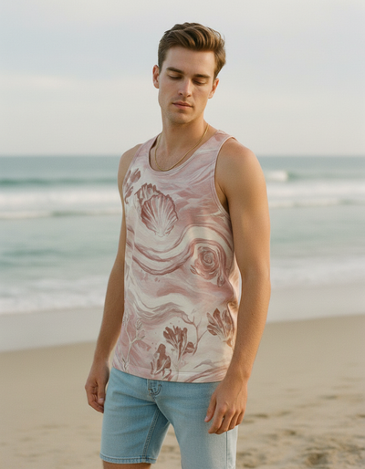 Men's Dusty Rose Tidepool Tank Top tank top