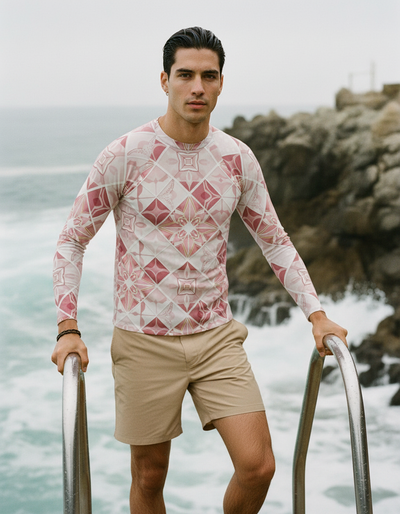 Men's Angora Poppy rash guard