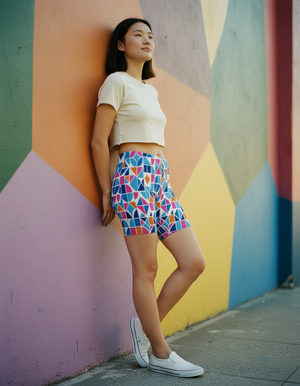 Women's Mosaic Tile Short Shorts