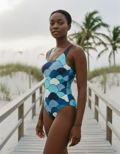 Blue Aura Kairo one-piece swimsuit