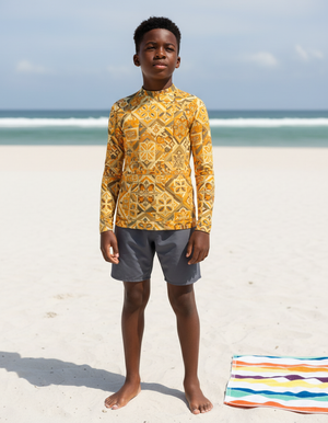 Yellow Helix Youth Rash Guard bikini — Dripper