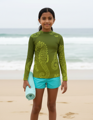 Youth Runway Chartreuse Abyss youth rashguards