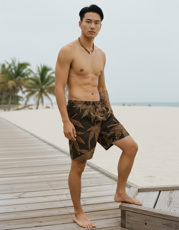 Men's Japanese Asanoha Swim Trunks