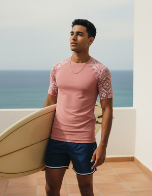 Men's Tea Rose Riad men's short-sleeve rashguards