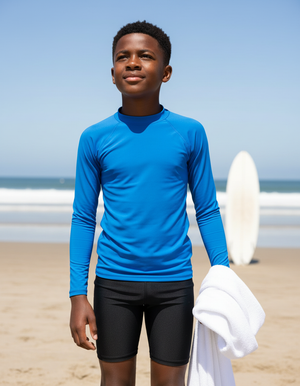 Blue Youth Rash Guard Youth Rash Guard — Dripper
