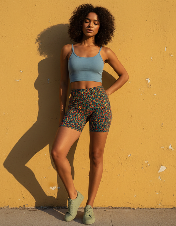Women's Complex Color Patterns Short Shorts