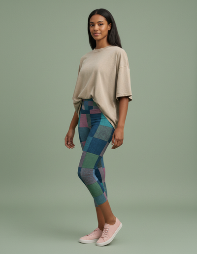 Transformative Teal Jinsil Capri Yoga Leggings capri yoga leggings
