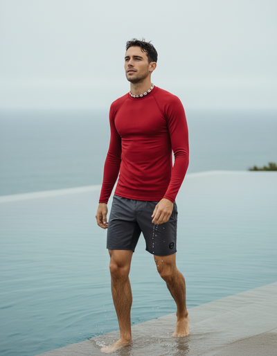 Men's Bauhaus Red rash guard