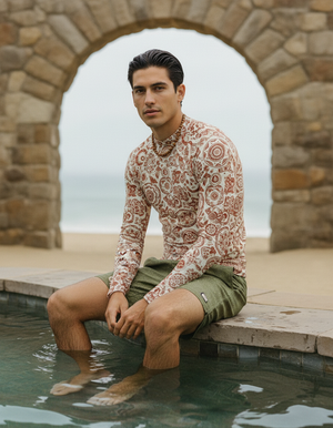 Men's Burnt Sienna men's short-sleeve rashguards