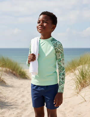 Jelly Mint Helix Kids Rash Guard Kids Rash Guard — Dripper