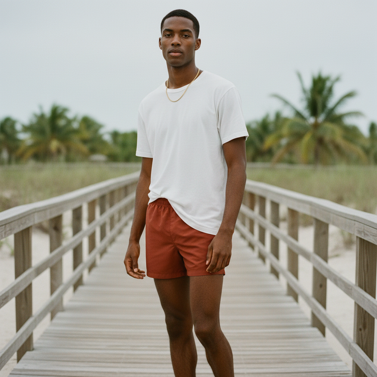 Rust Men's Swim Trunks Men's Swim Trunks — Dripper