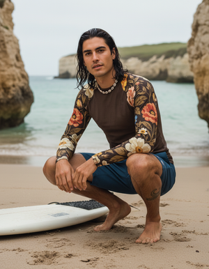 Coffee Bean Elysium Rash Guard Men's Rashguard — Dripper