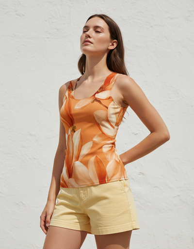Women's Citrus Orange Eclipse Tank Top tank top