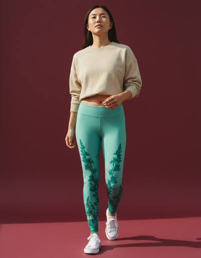 Transformative Teal Bloom Leggings leggings