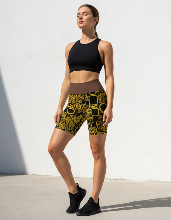 Yoga Shorts in Chiaroscuro