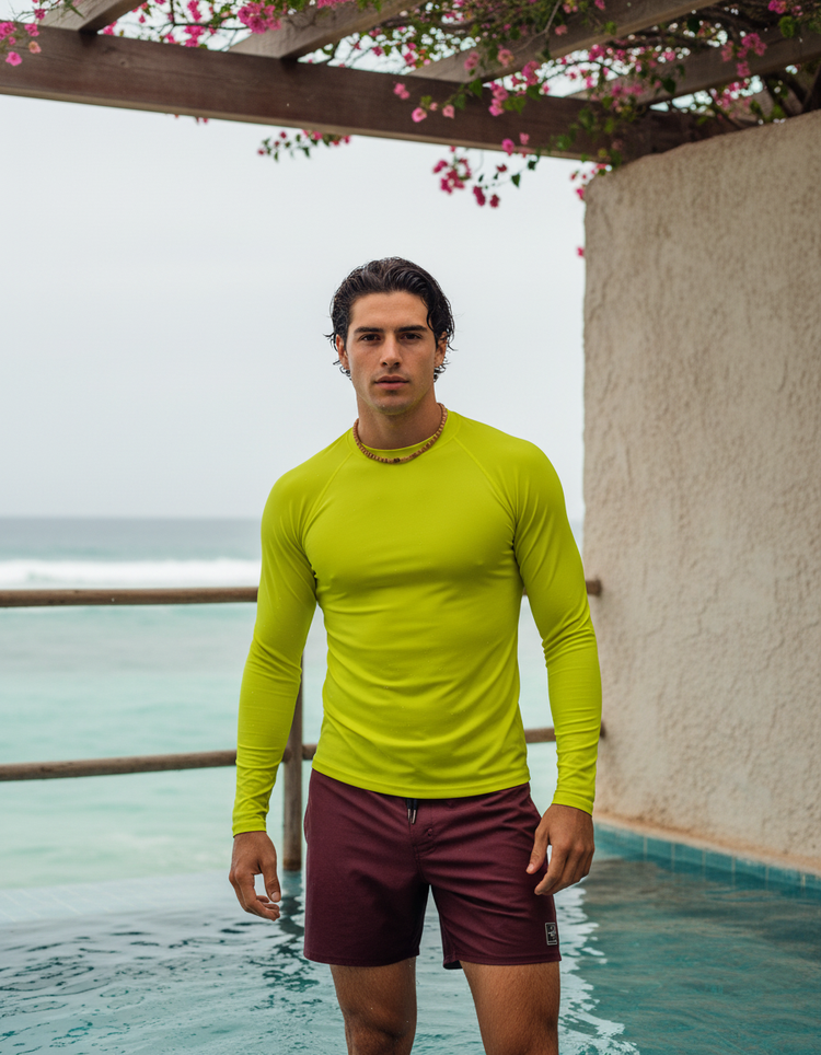 Neon Yellow Rash Guard Men's Rashguard — Dripper