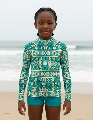 Turquoise Estilo Kids Rash Guard Kids Rash Guard — Dripper