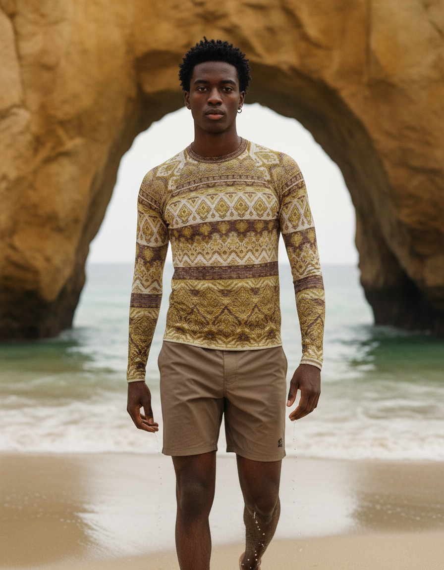 Men's Runway Chartreuse Serenade men's rashguards