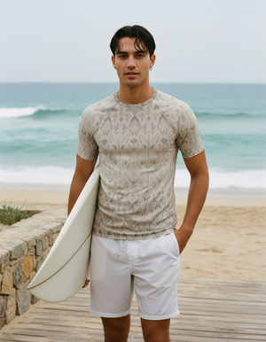 Men's White Onyx Siam men's short-sleeve rashguards