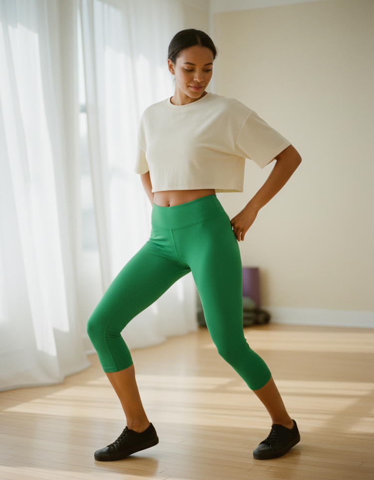 Malachite Leggings Capri Leggings — Dripper