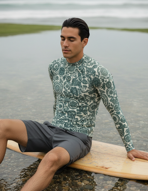 Men's Turquoise men's short-sleeve rashguards
