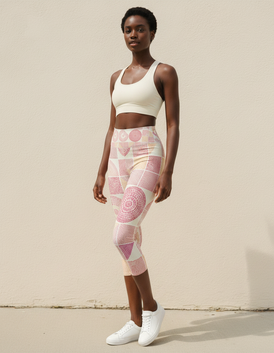 Dusty Rose Aura capri yoga leggings