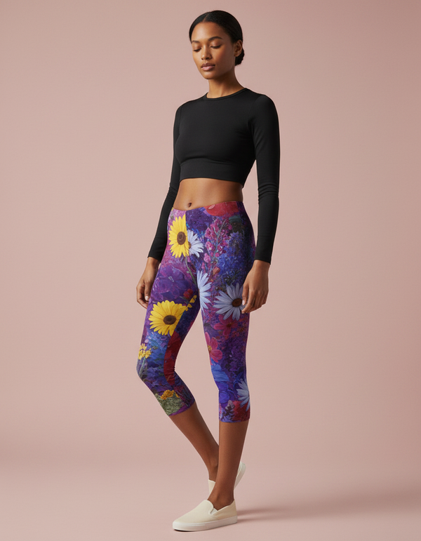Bloom Leggings Capri Leggings — Dripper