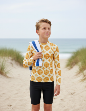 Youth Lemon Yellow Yuki youth rashguards