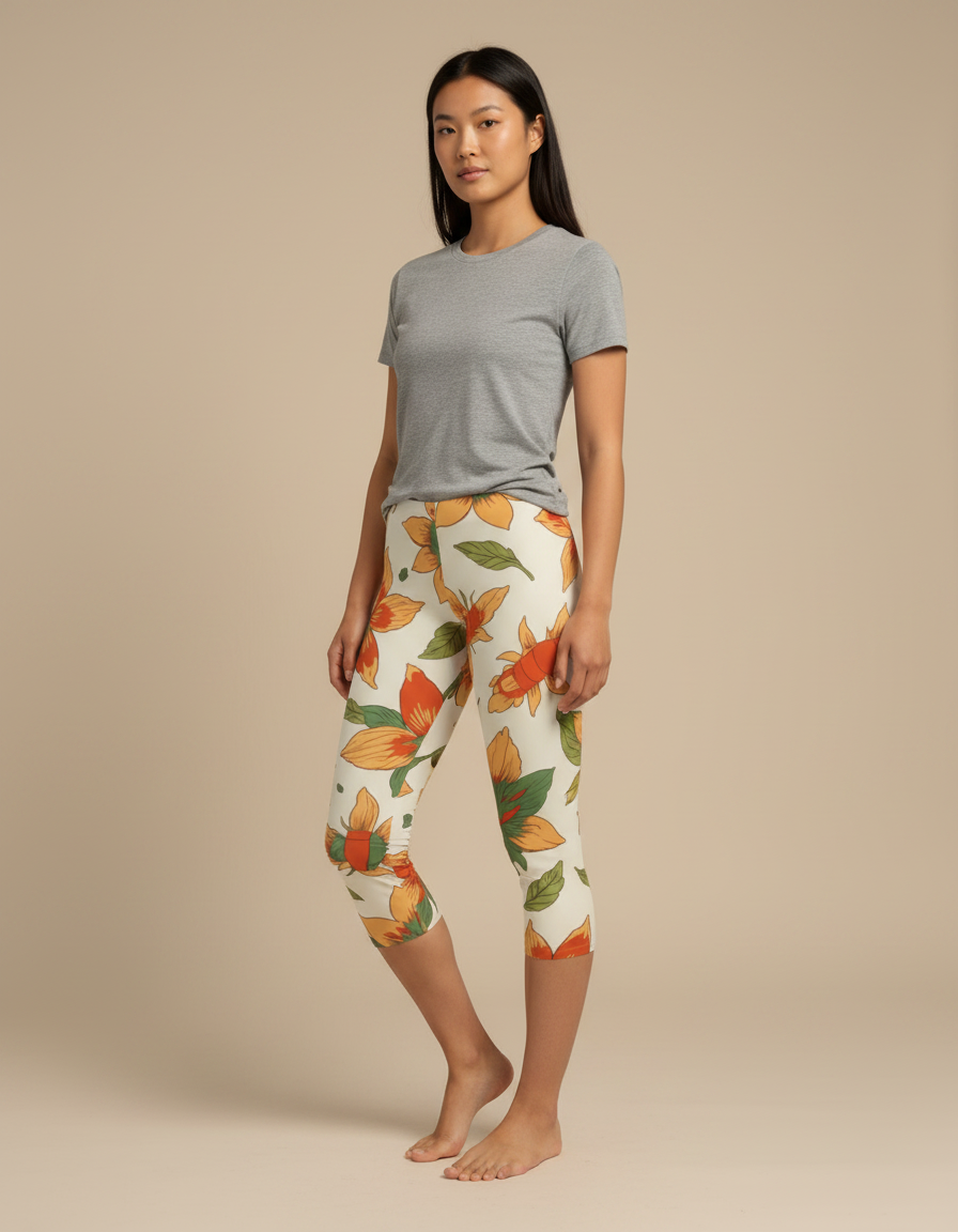 Citrus Orange Zenith capri leggings