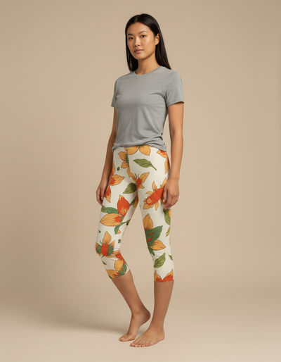 Citrus Orange Zenith Capri Leggings capri leggings