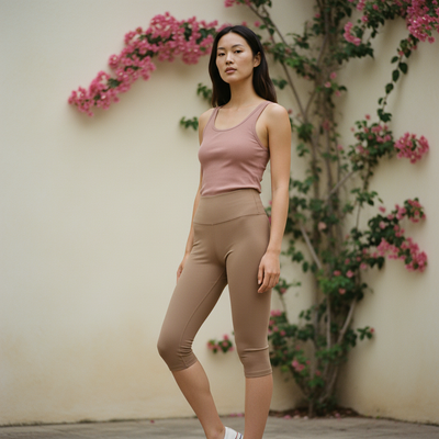 Warm Taupe Capri Yoga Leggings capri yoga leggings