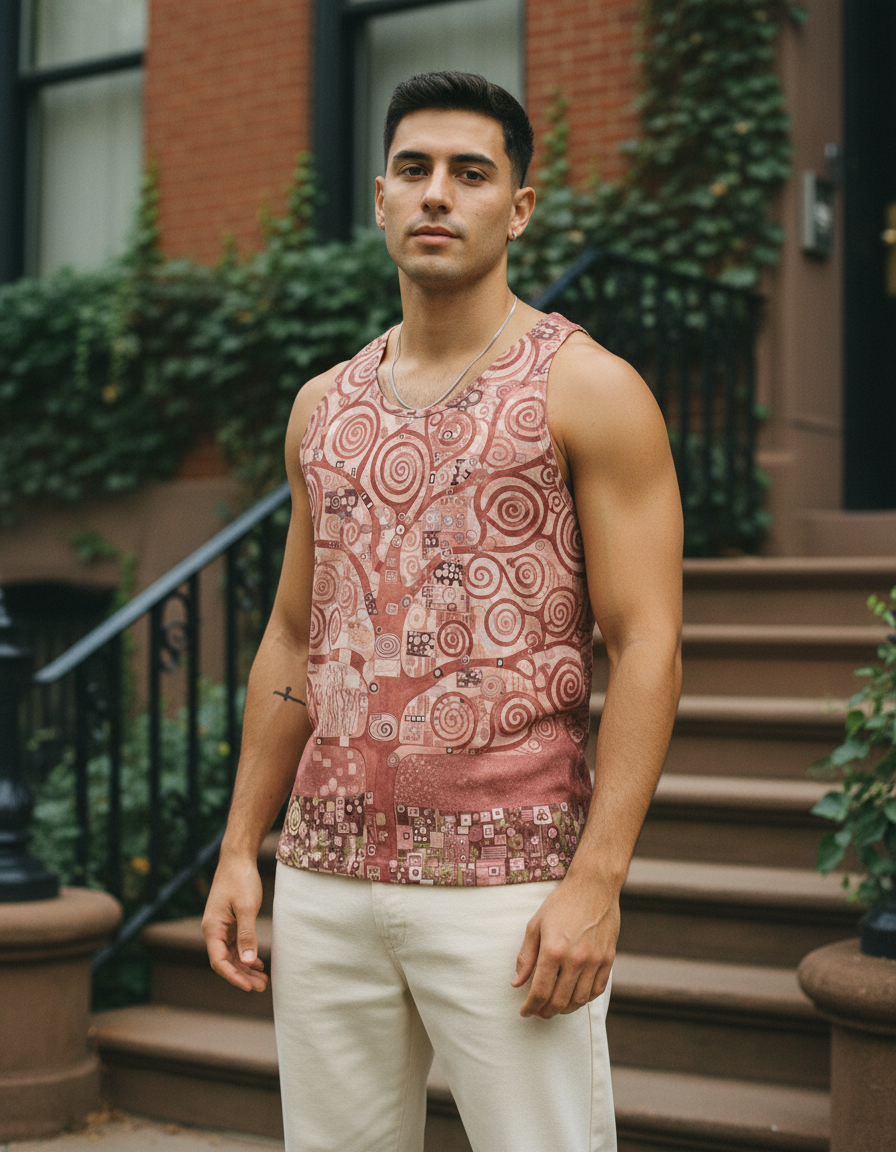 Men's Millennial Pink Aether men's tank tops