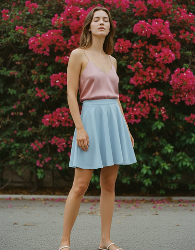 Baby Blue Skater Skirt skater skirt