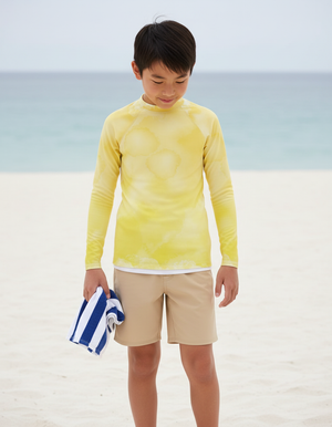 Youth Yellow Mosaic youth rashguards