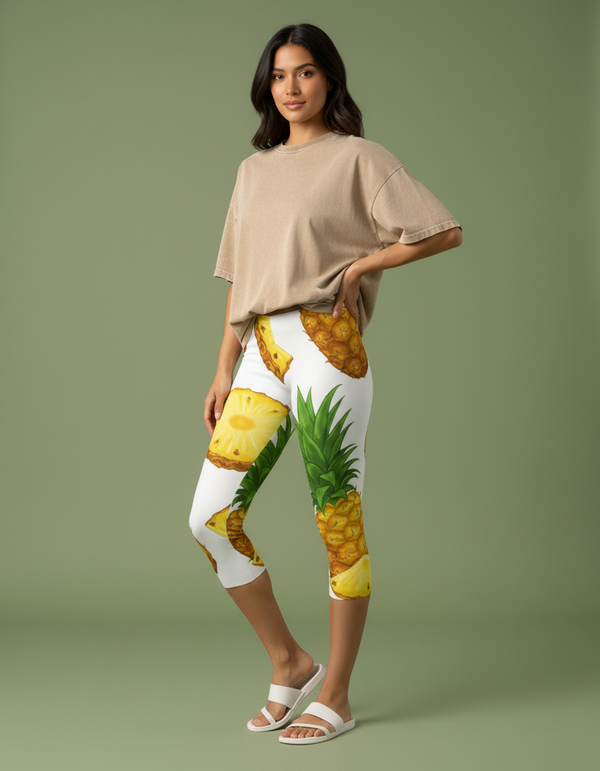 Frond Capri Leggings Capri Leggings — Dripper