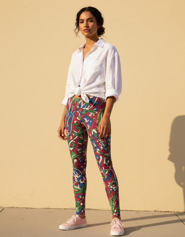 Women's Ottoman Floral Leggings