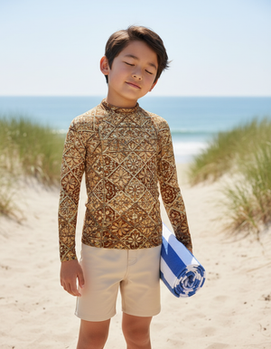 Kids Coffee Bean Zellige kids rashguards