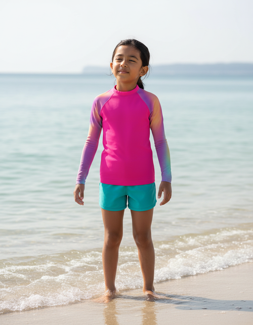 Electric Fuchsia Chroma Kids Rash Guard Kids Rash Guard — Dripper