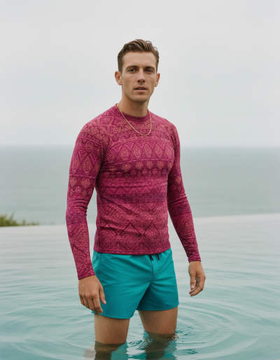 Men's Hot Pink Serenade rash guard
