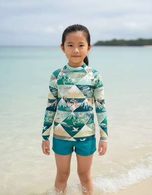 Transformative Teal Zenith Kids Rash Guard Kids Rash Guard — Dripper