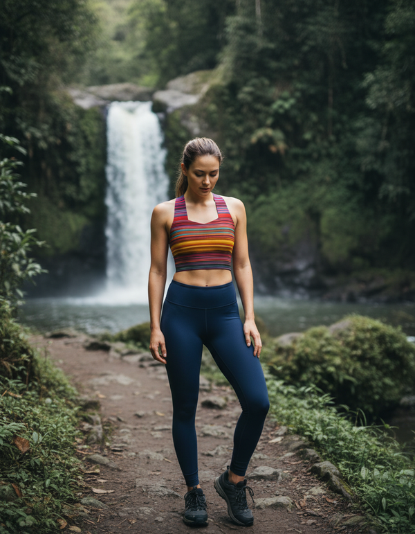 Stripe Collection longline sports bras