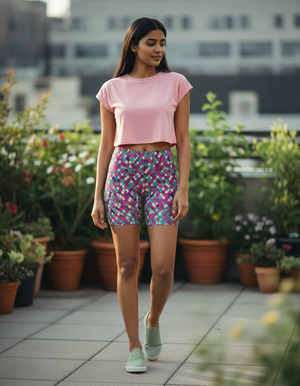 Electric Fuchsia Vortex Short Shorts Short Shorts — Dripper