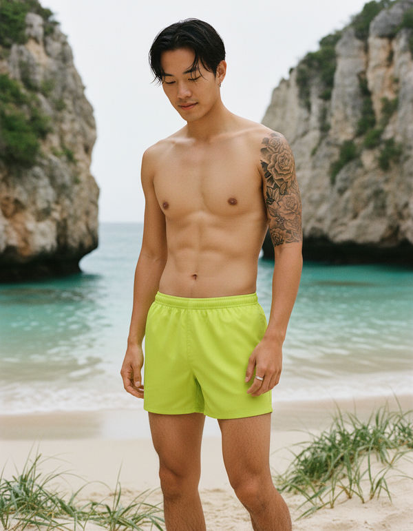 Men's Swim Trunks in Chartreuse