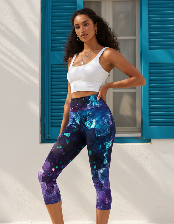 Crystallize Capri Yoga Leggings Capri Yoga Leggings — Dripper
