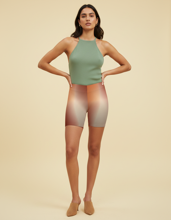 Women's Short Shorts in Burnt Sienna Prism