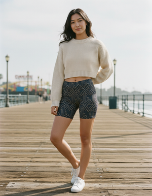 Women's Greek Key Short Shorts